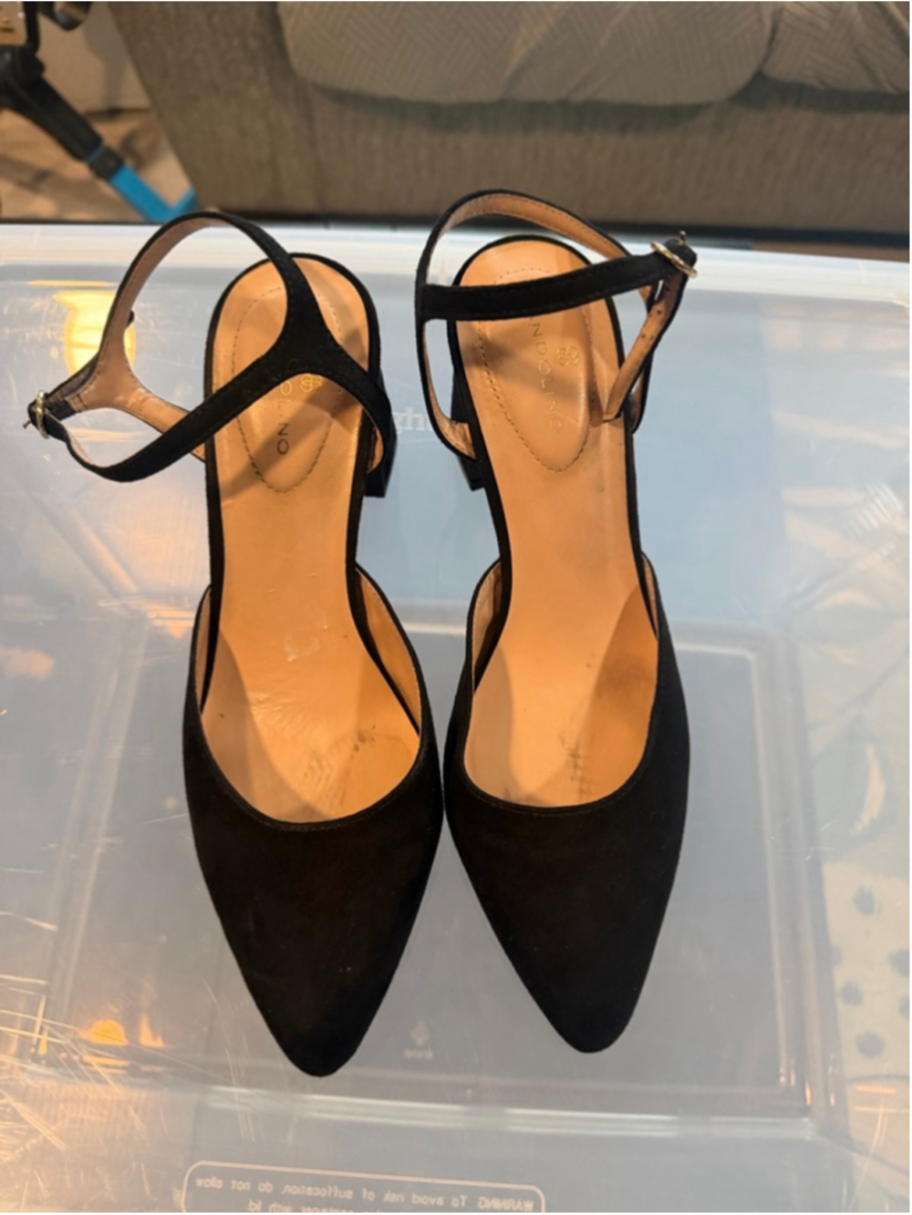 Women's Bandolino Black Suede Block Heel Pumps Size 7.5